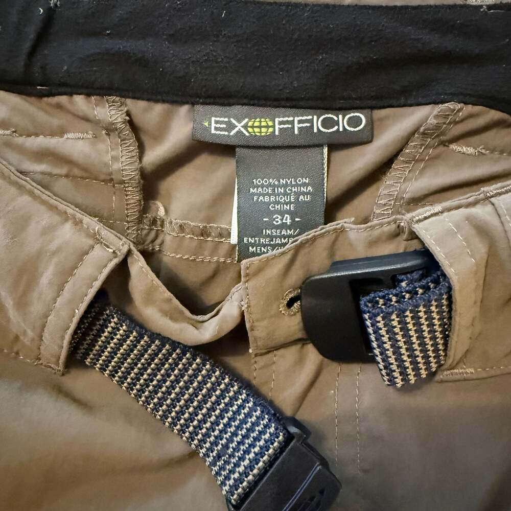 ExOfficio Men's Nylon Cargo Hiking Pants Size 34 Brown - Picture 3 of 5